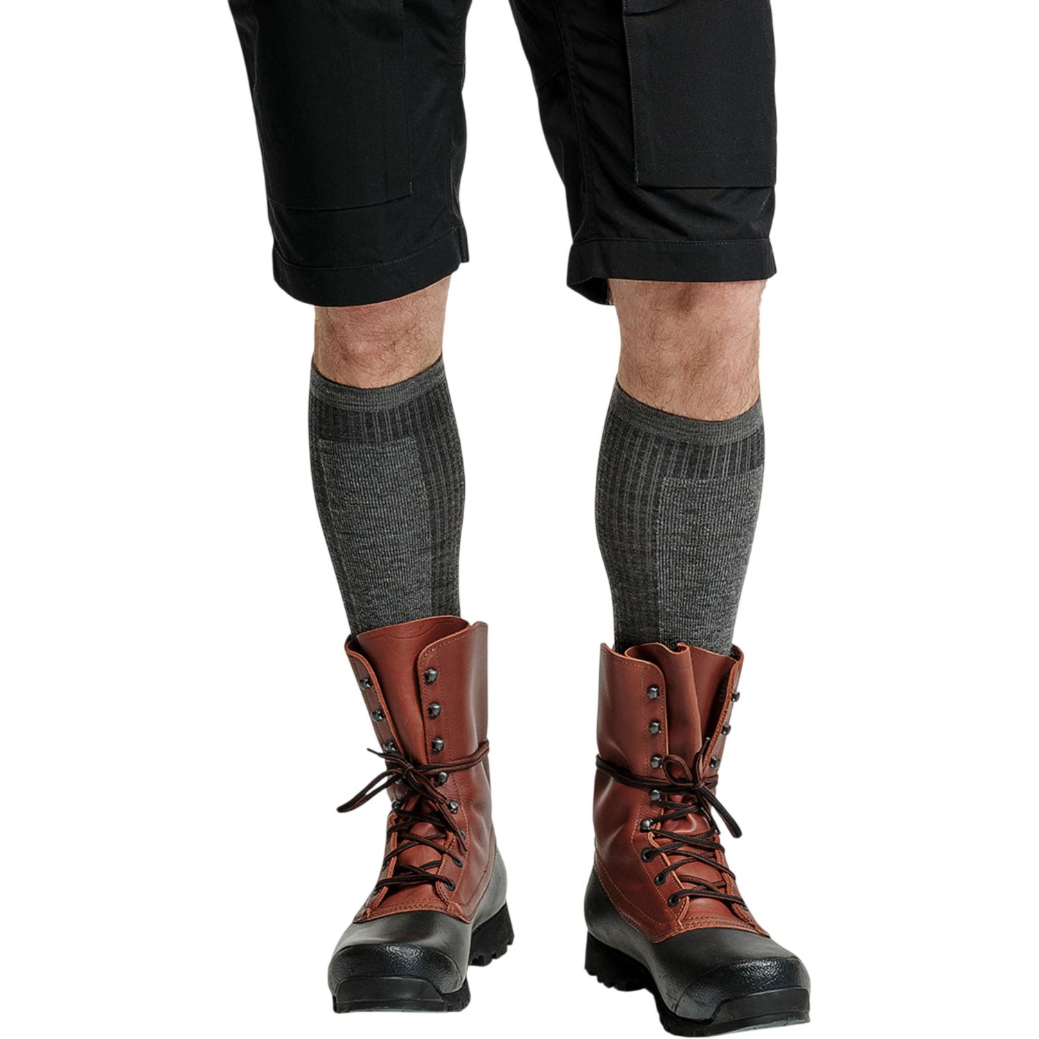 Lundhags Merino Trekking Sock High, meias de caminhada, unissexo, cinzento