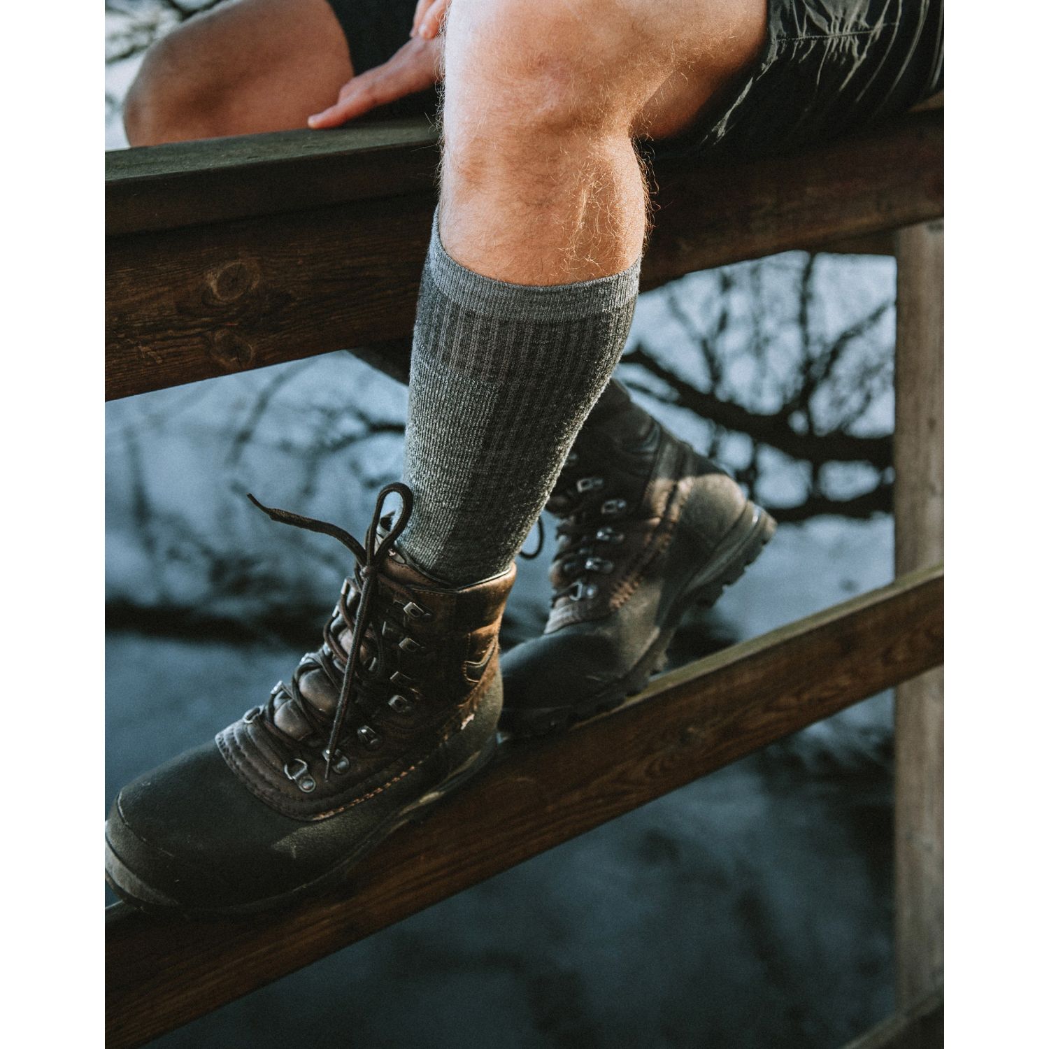 Lundhags Merino Trekking Sock High, túrazokni, uniszex, szürke