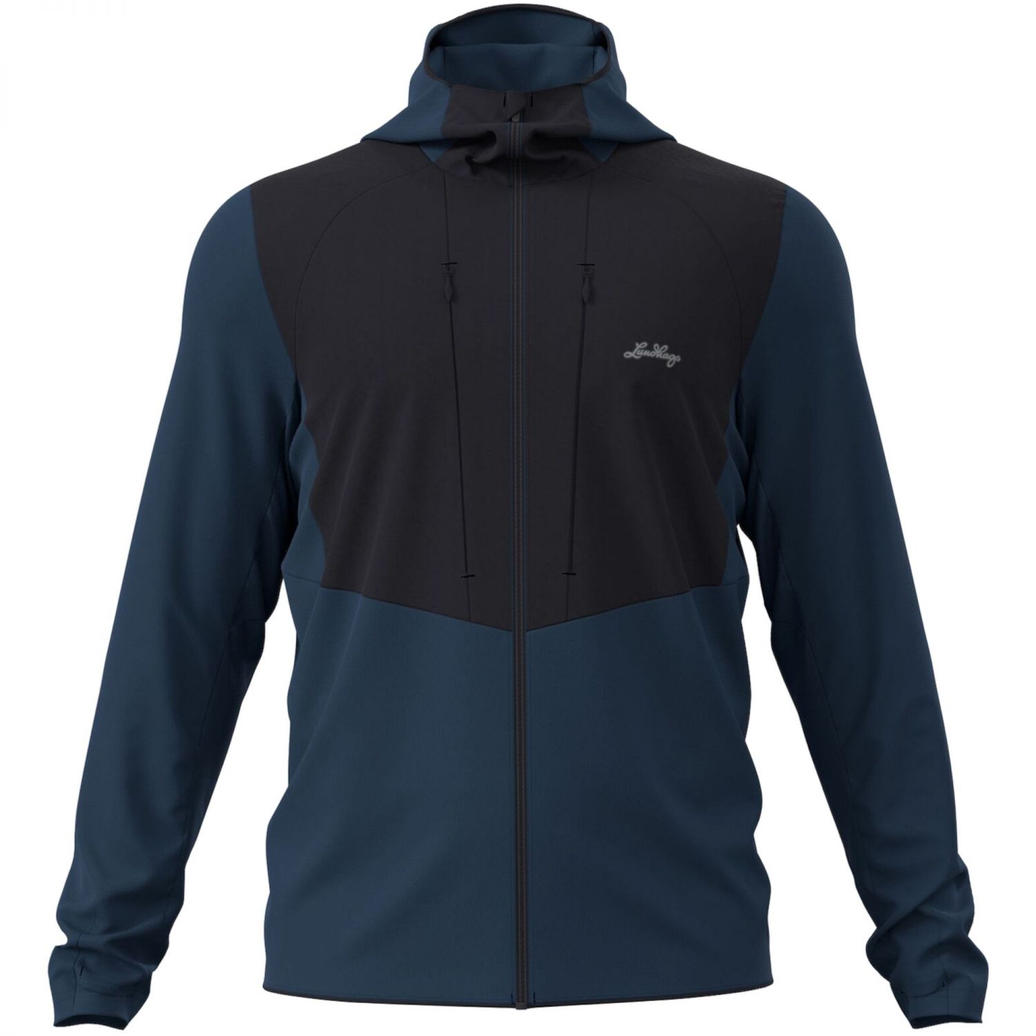 Lundhags Padje Merino Block Hoodie, midlayer, men, blue