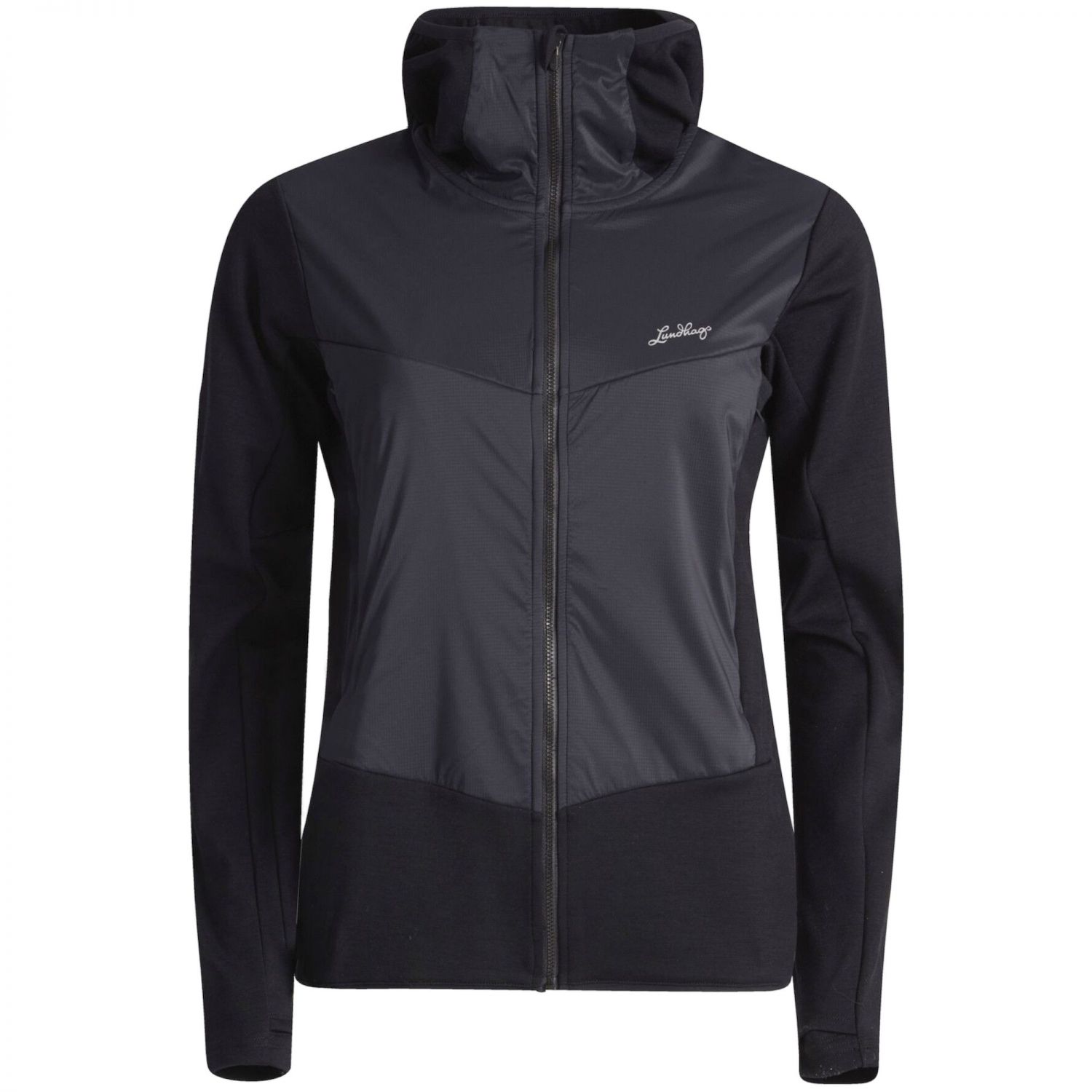 Lundhags Padje Merino Block Hoodie, midlayer, women, black