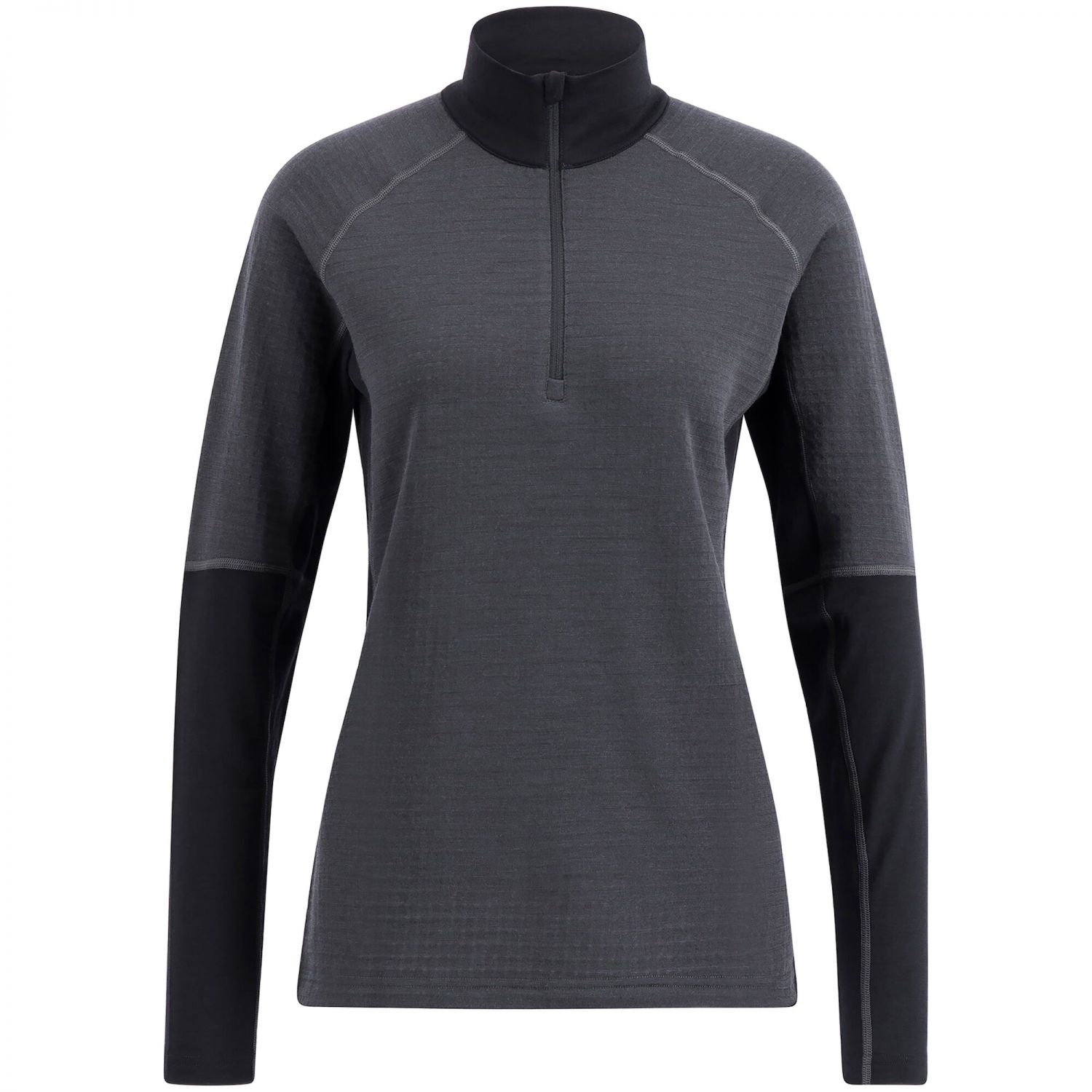 Lundhags Prime Merino Half Zip, Midlayer, Damen, Grau/Schwarz