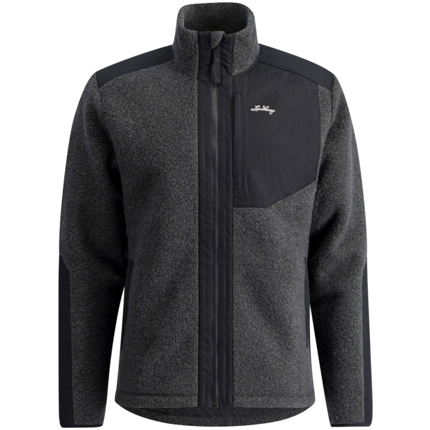 Lundhags Saruk Wool Pile Mid Full Zip M, mellemlag, herre, grå