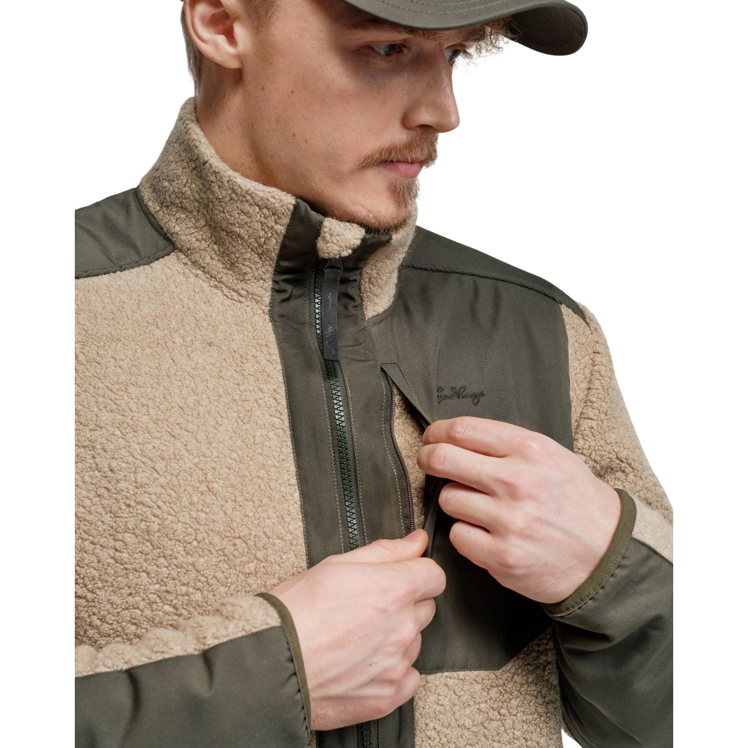 Lundhags Saruk Wool Pile Mid Full Zip, mellanlager, herr, beige