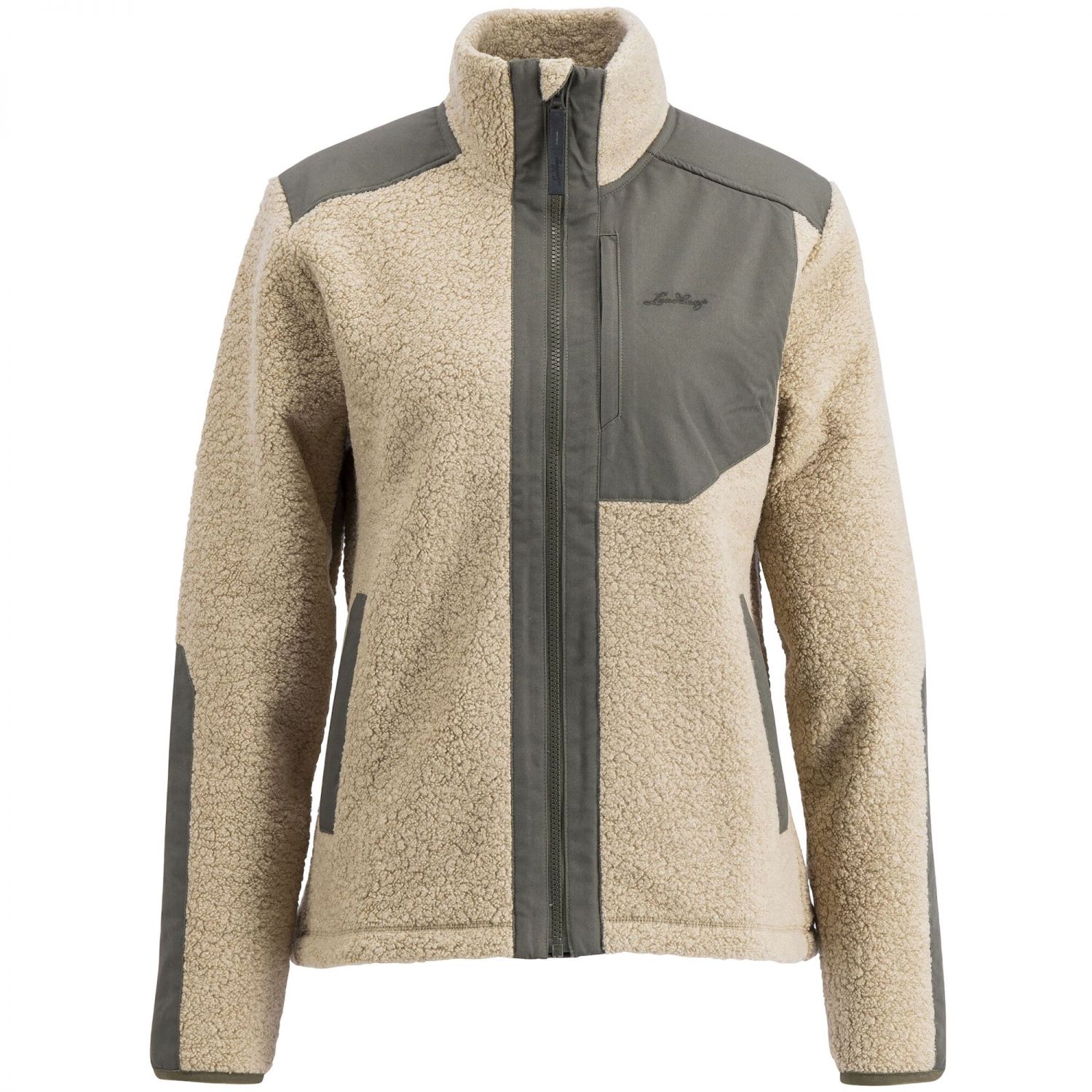 Lundhags Saruk Wool Pile Mid Full Zip W, mellemlag, dame, beige