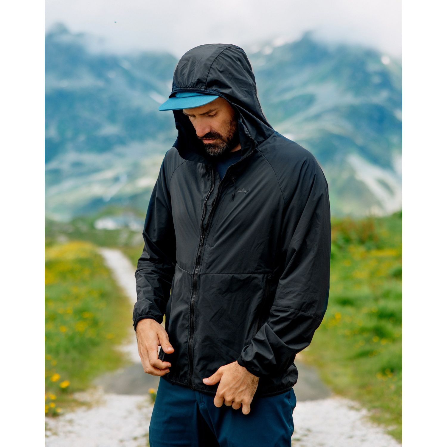 Lundhags Tived Light Windbreaker Jacket M, skaljakke, herre, sort