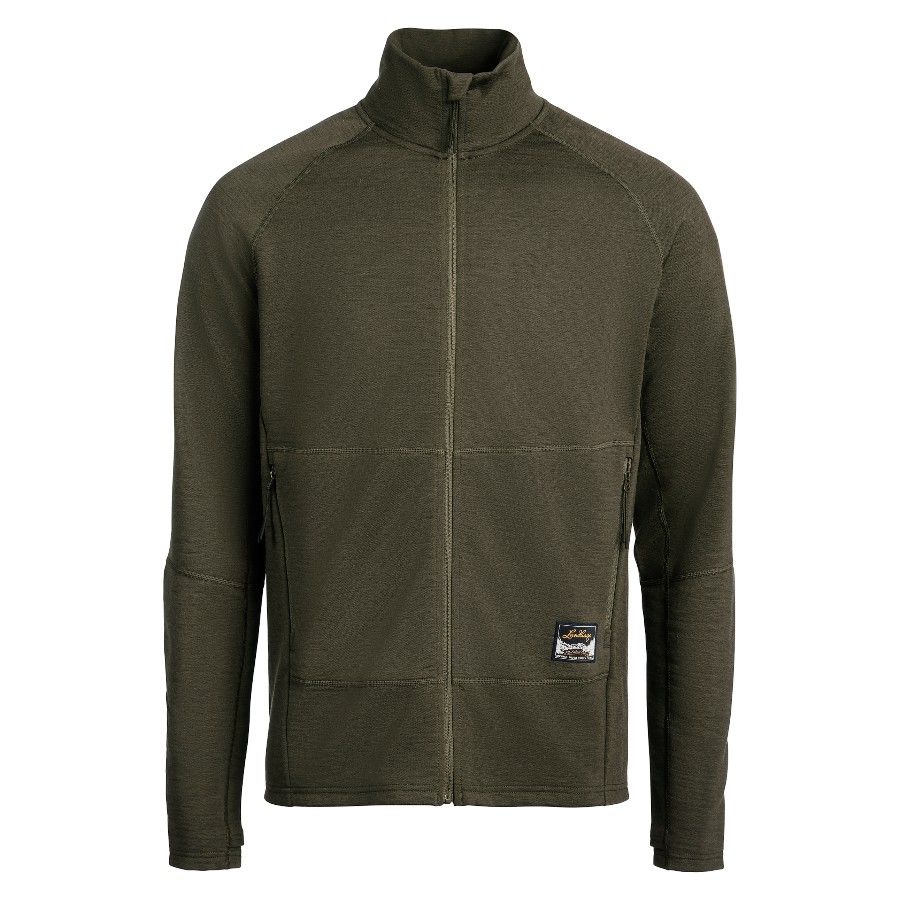 Lundhags Tived Merino Full Zip M, camisola interior, verde