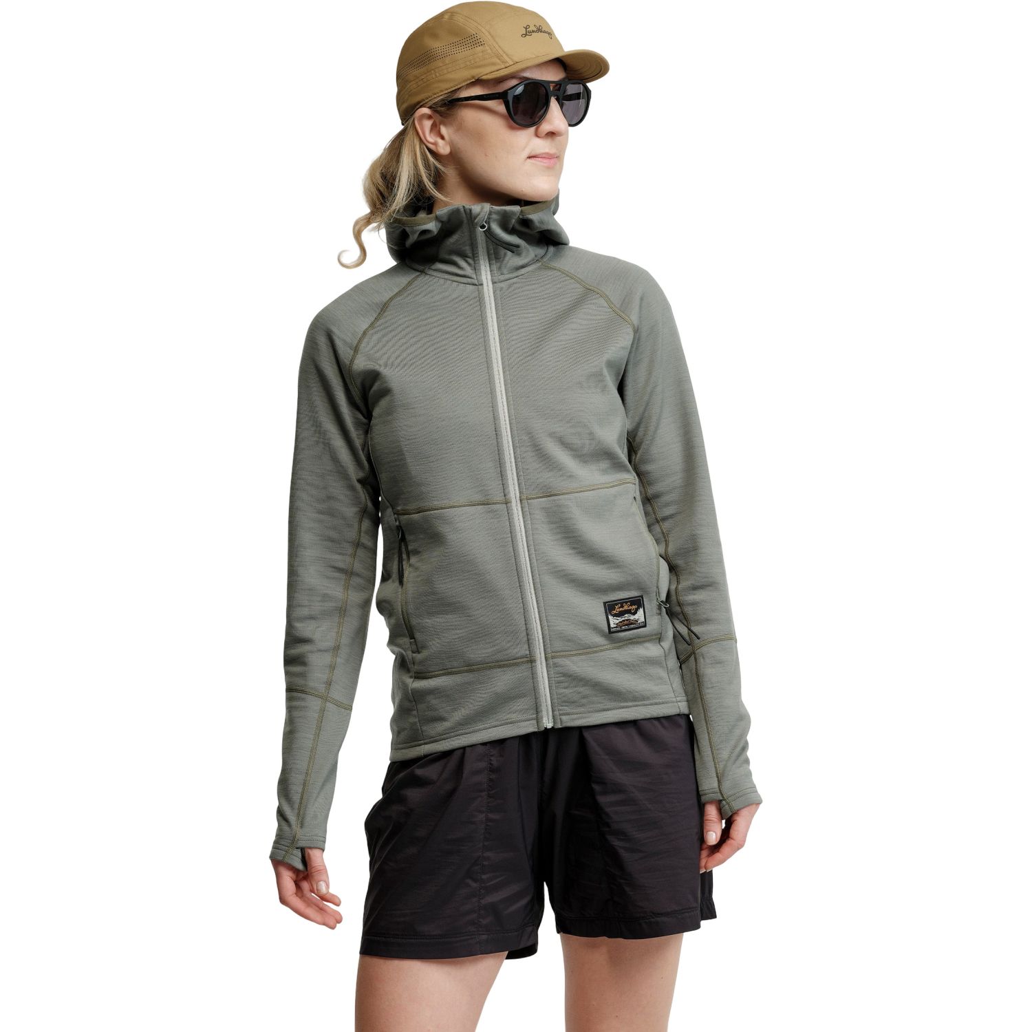 Lundhags Tived Merino Hoodie, mellanlager, dam, grön