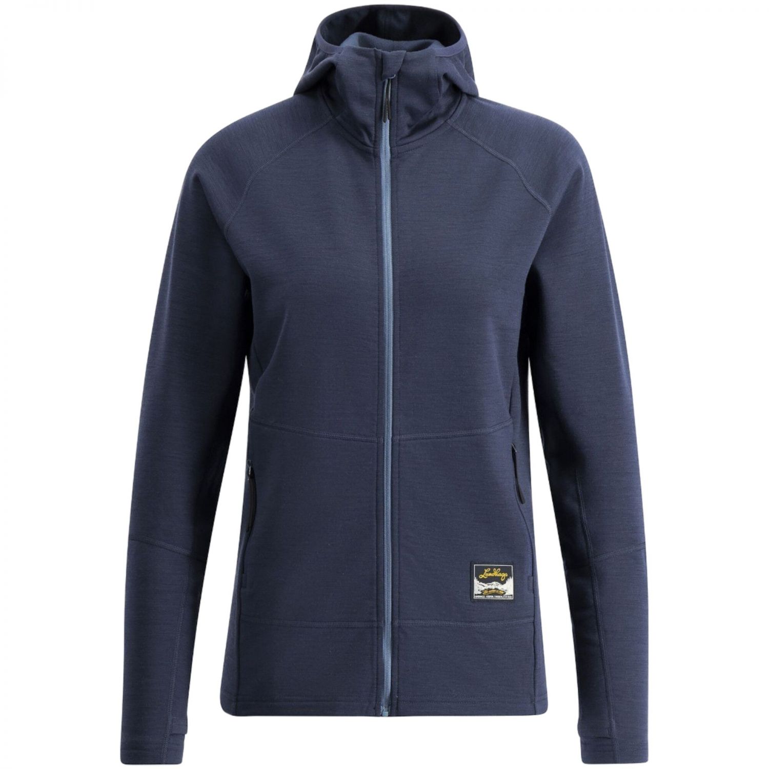 Lundhags Tived Merino Hoodie, mellanlager, dam, marinblå