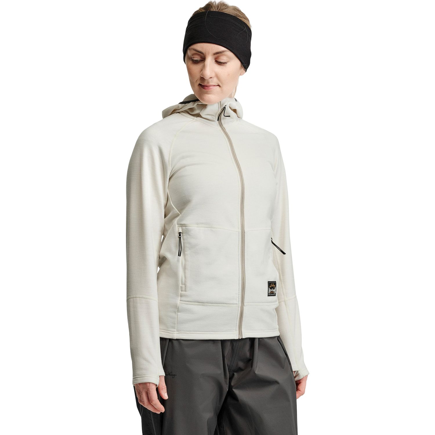 Lundhags Tived Merino Hoodie, mellanlager, dam, vit