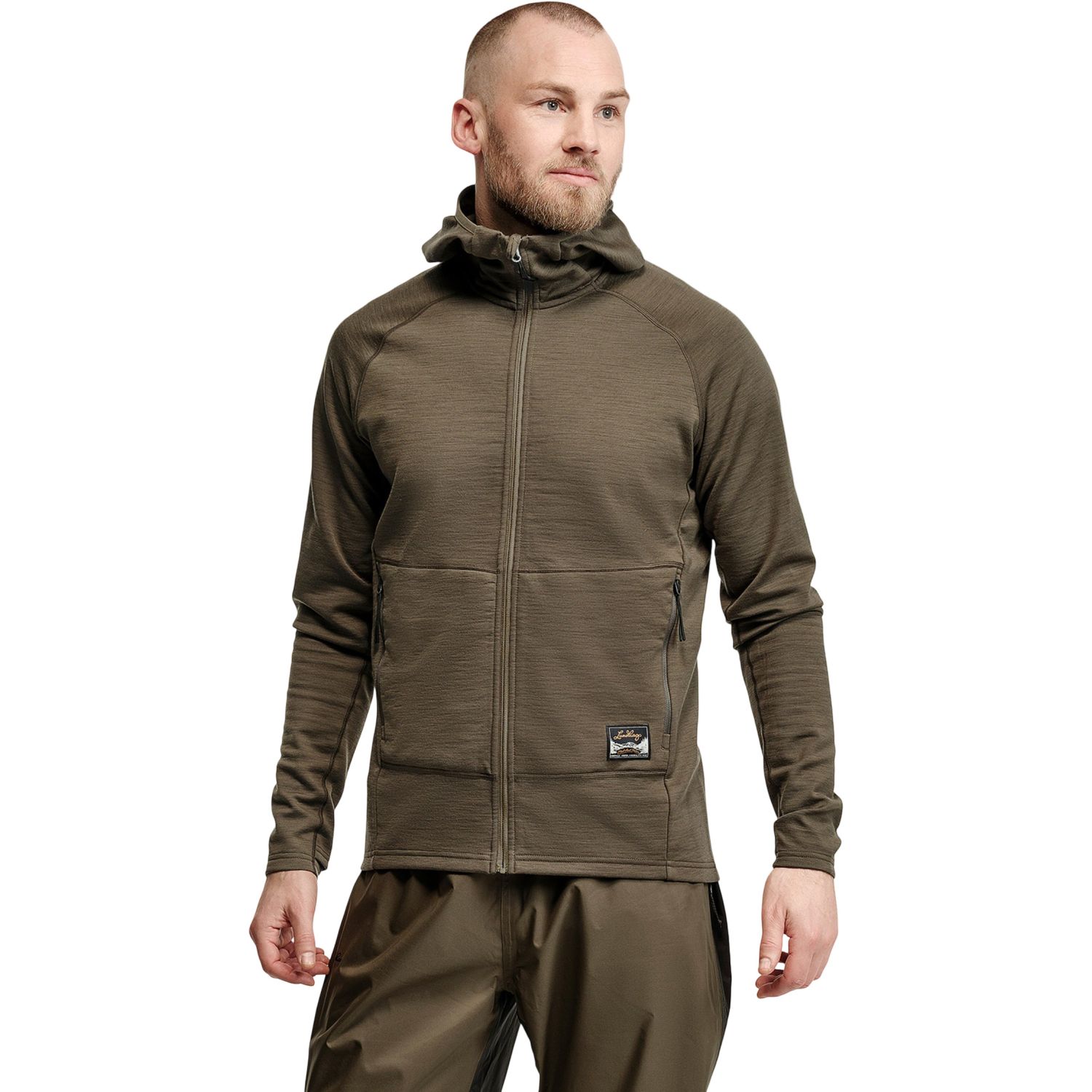 Lundhags Tived Merino Hoodie, välikerros, miehet, vihreä
