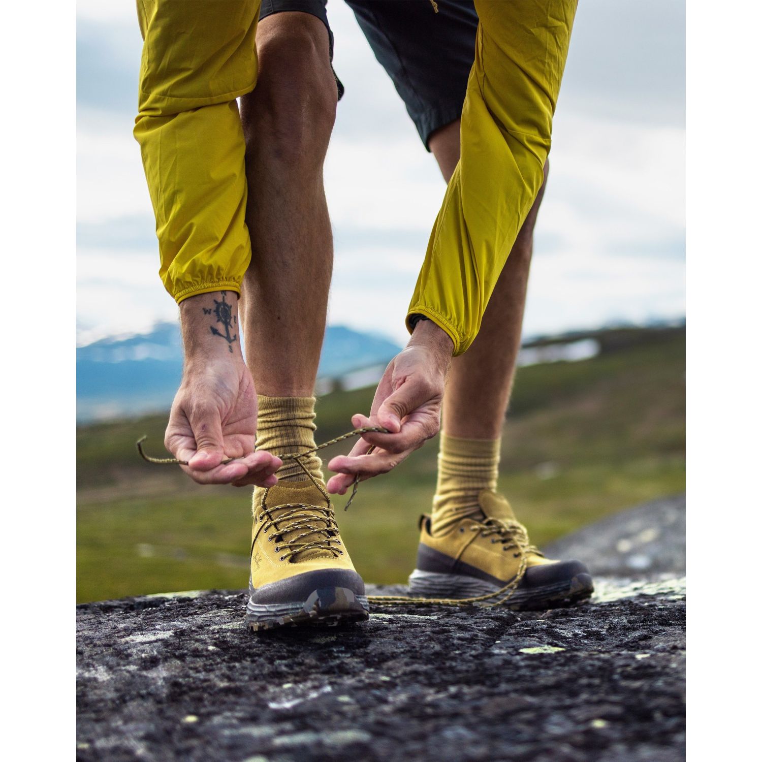 Lundhags Tived Trail Shoe masculin, pantofi de drumeție, verde