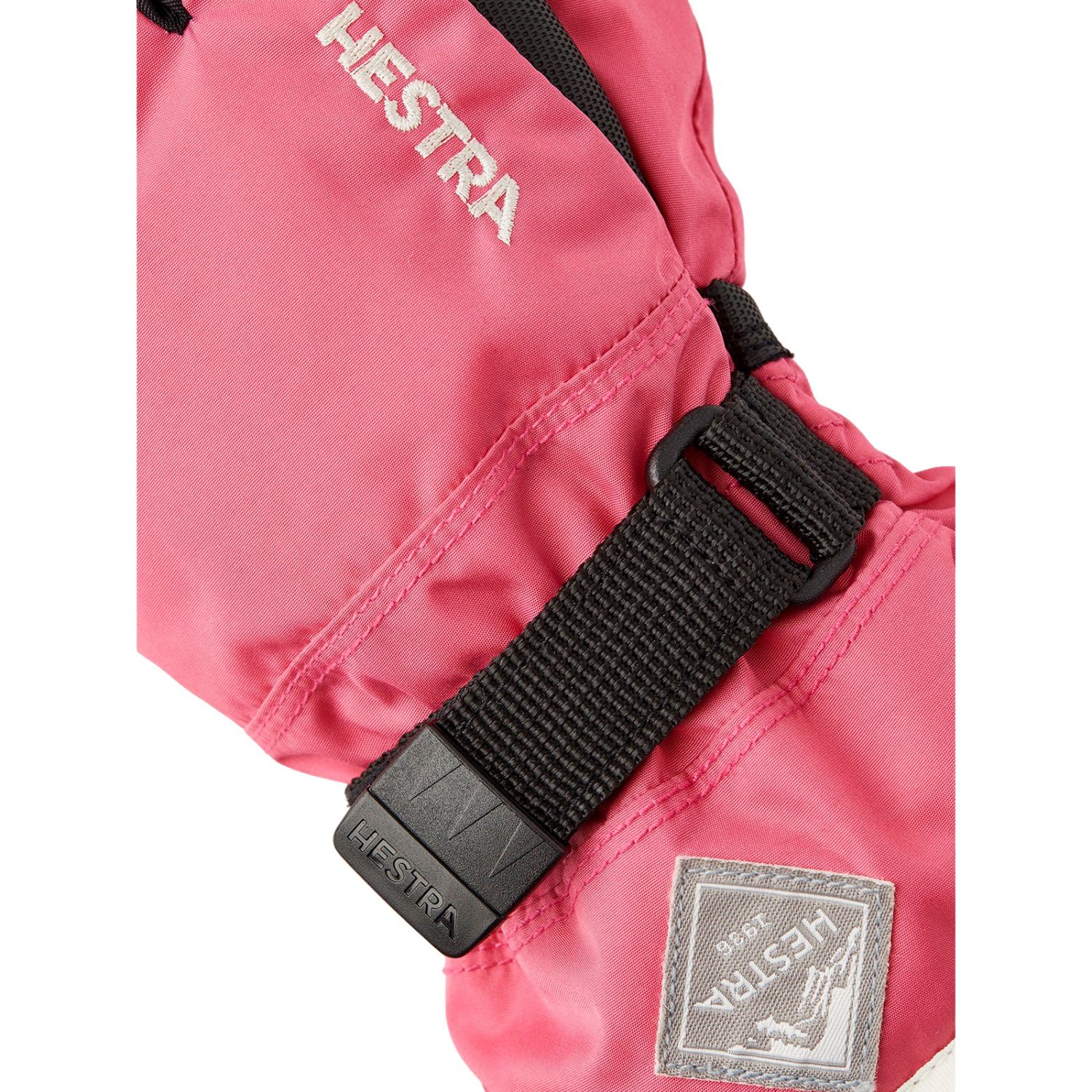 Luvas de esqui de 3 dedos Hestra Gauntlet, júnior, cor-de-rosa
