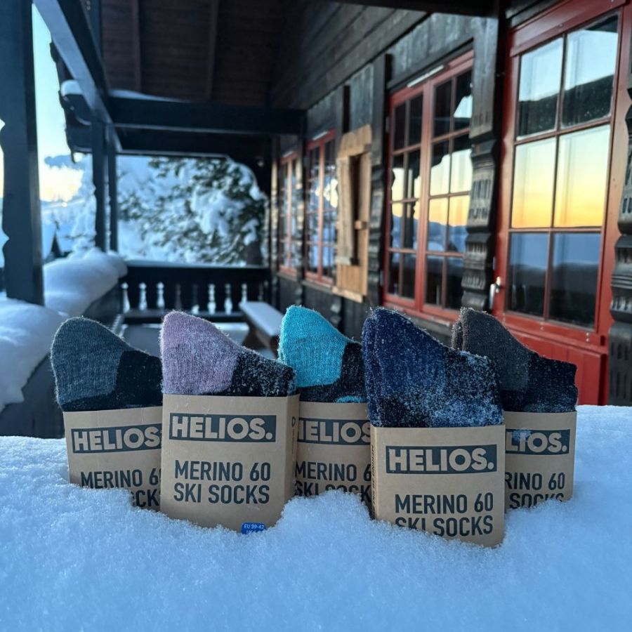 Lyžiarske ponožky Helios Merino One 60, hnedé