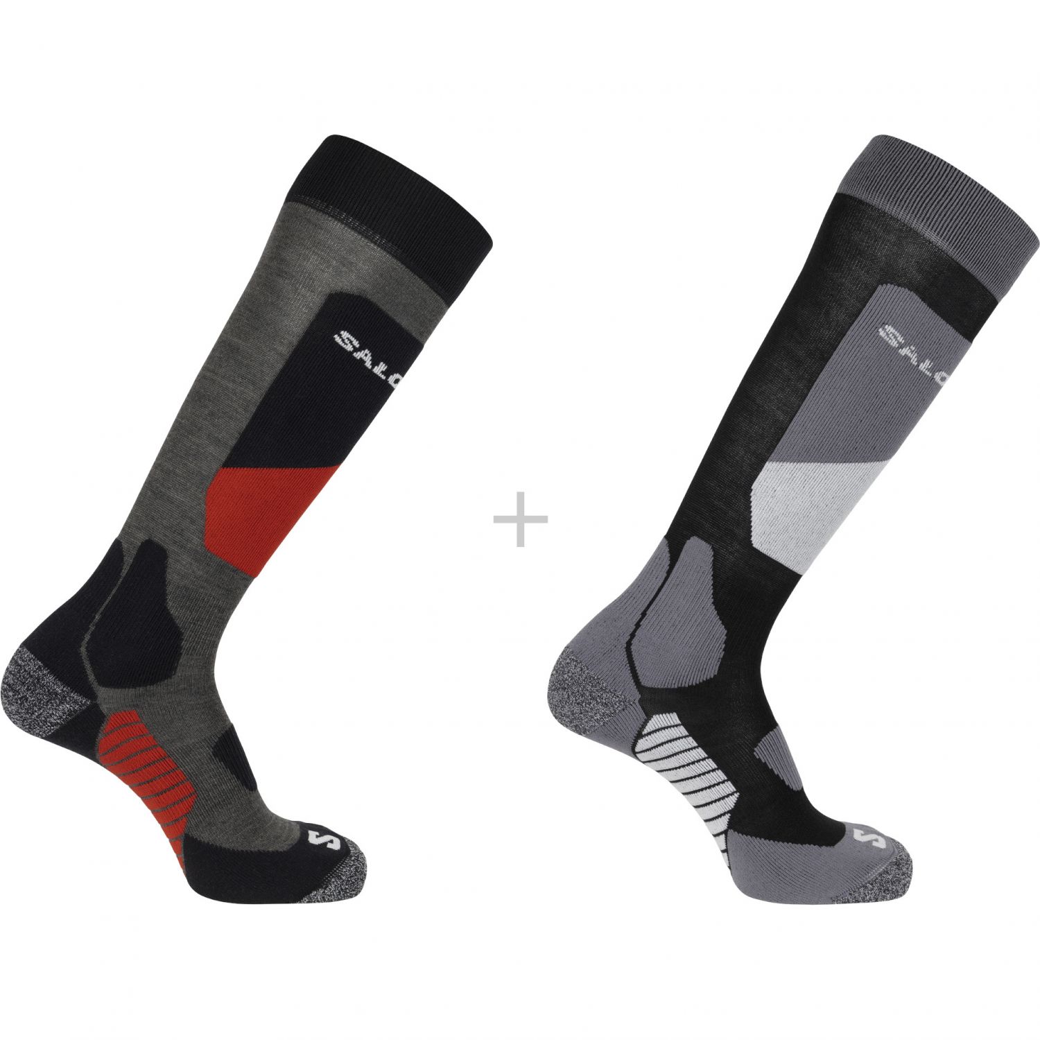 Lyžiarske ponožky Salomon S/Access, balenie 2 ks, čierna/tmavosivá