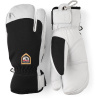 Lyžiarske rukavice Hestra Army Leather Patrol s 3 prstami, čierne