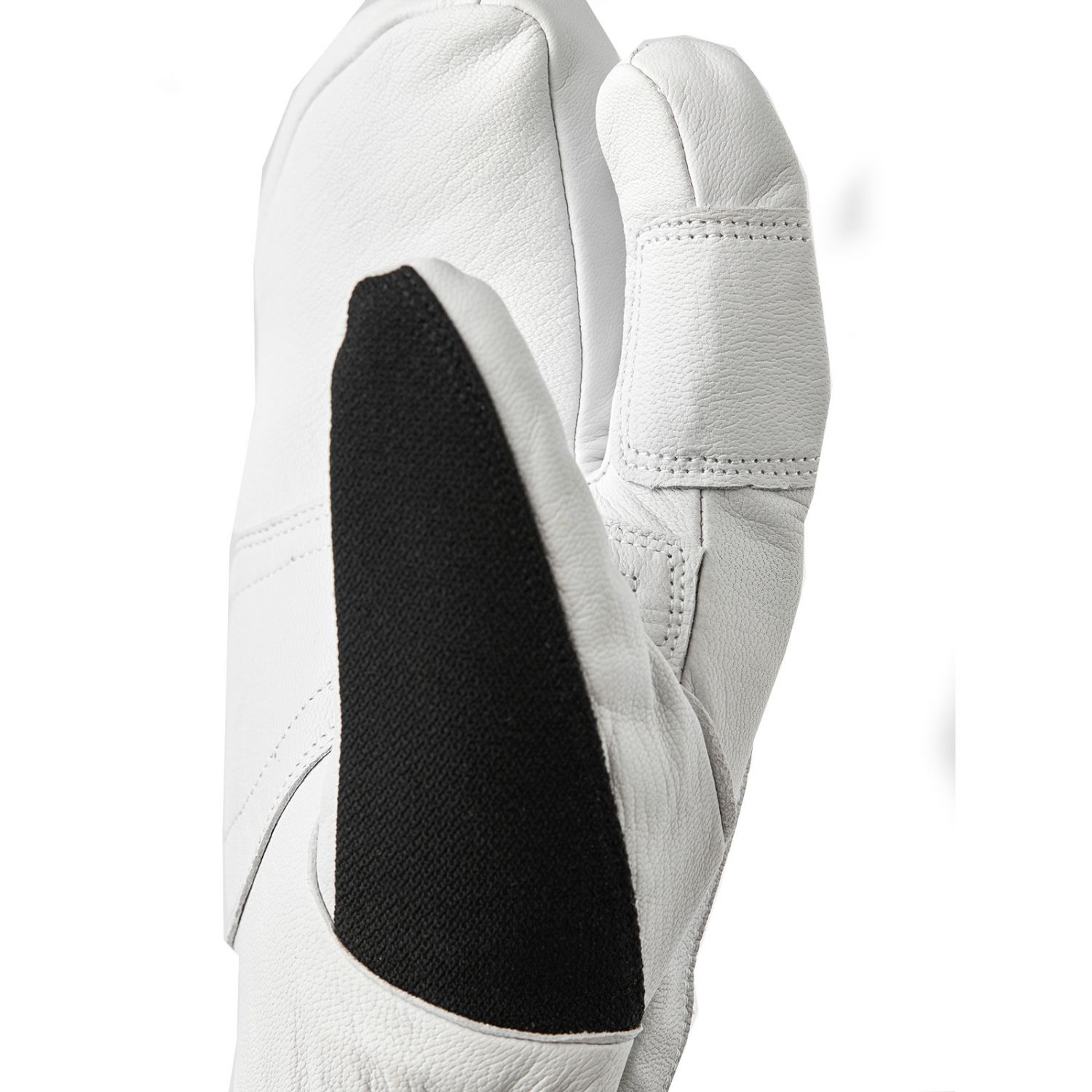 Lyžiarske rukavice Hestra Army Leather Patrol s 3 prstami, čierne