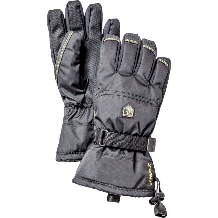 Lyžiarske rukavice Hestra Gore-Tex Gauntlet, junior, čierne