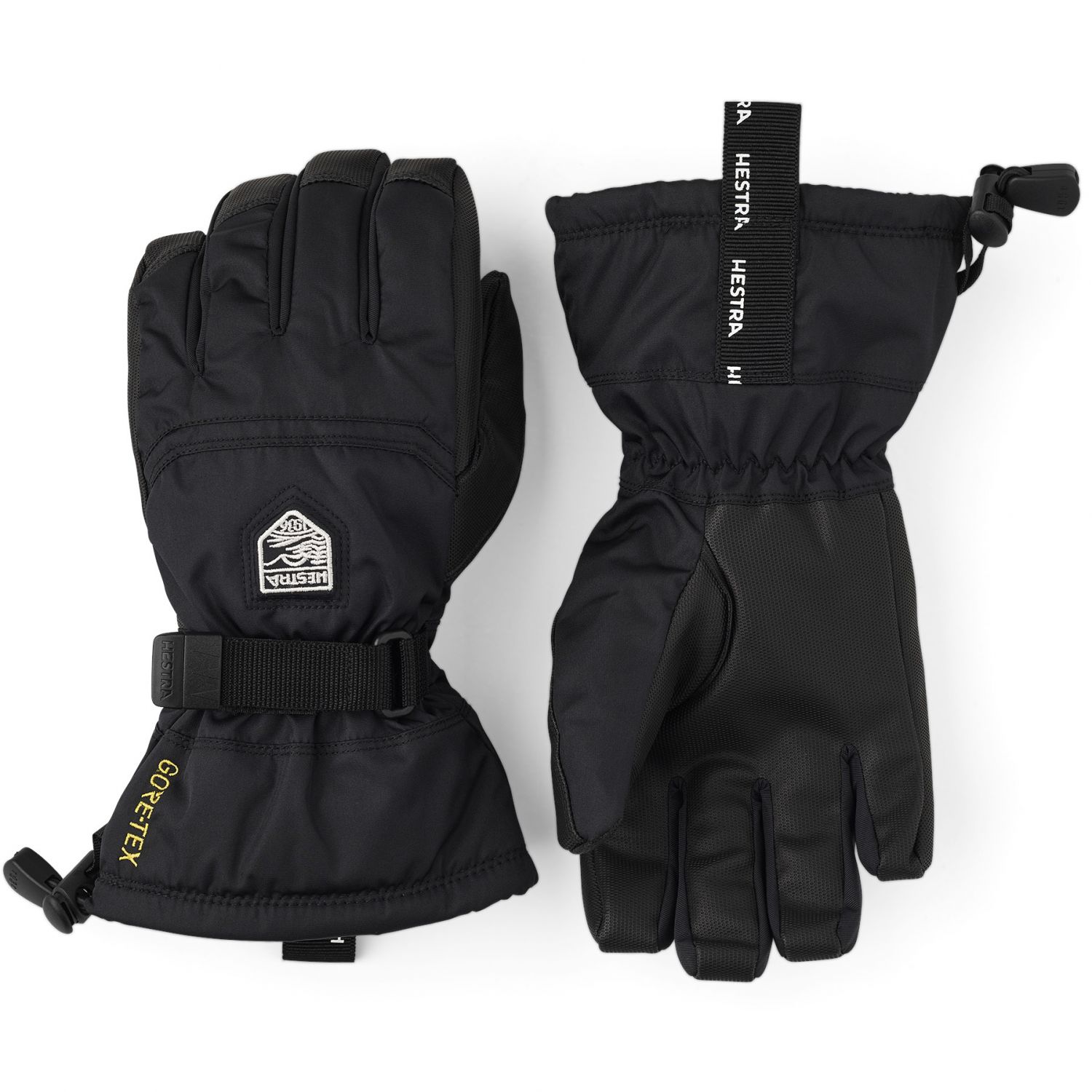Lyžiarske rukavice Hestra Gore-Tex Gauntlet, junior, čierne