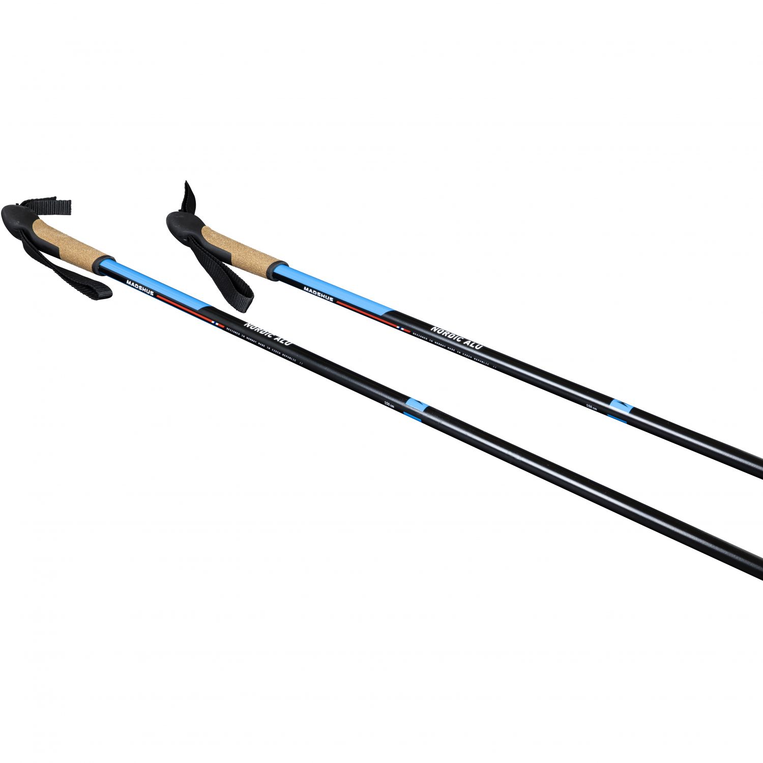 Madshus Nordic Alu bastones de cross-country, negro