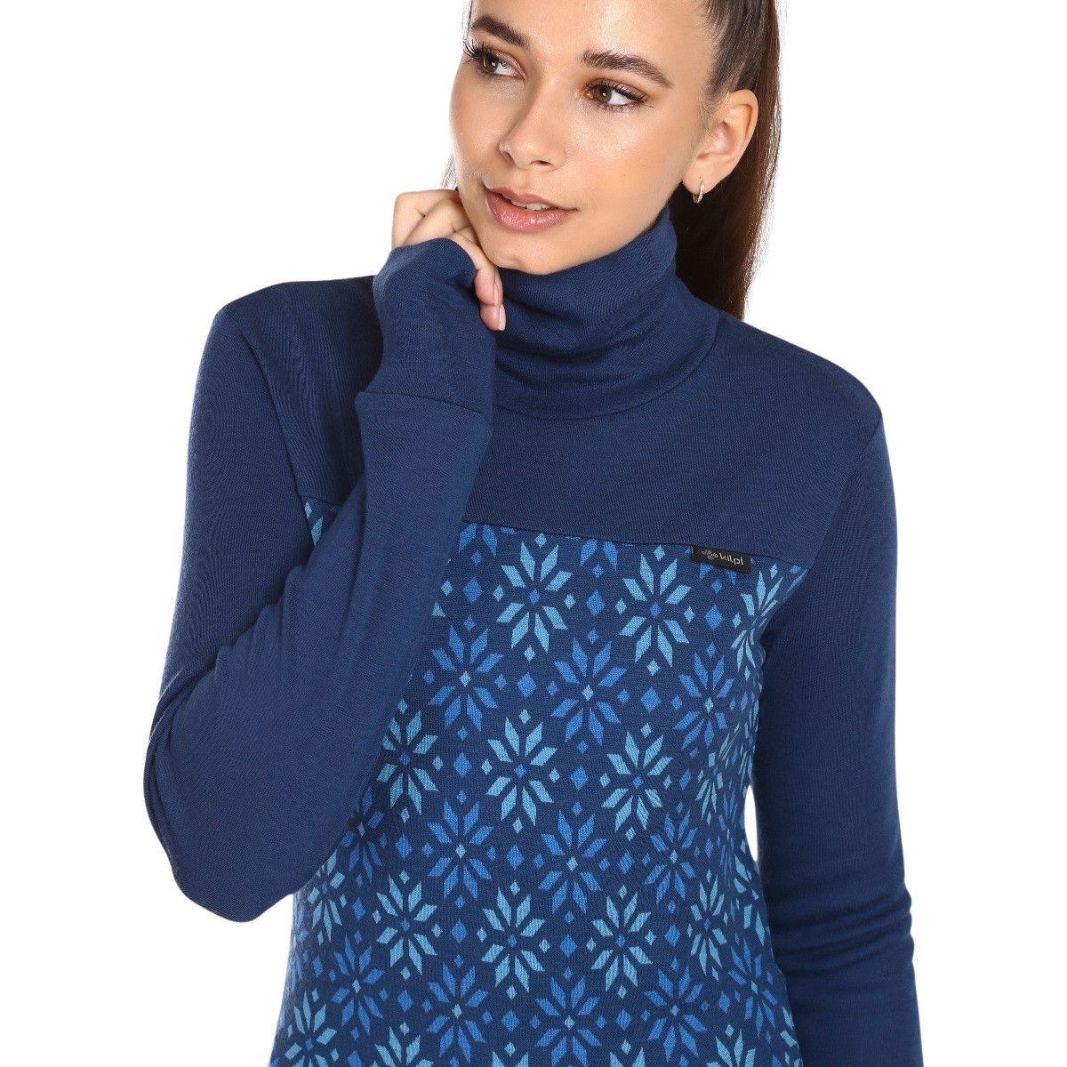 Maglietta intima da sci Kilpi Jannu donna, blu scuro/grigio