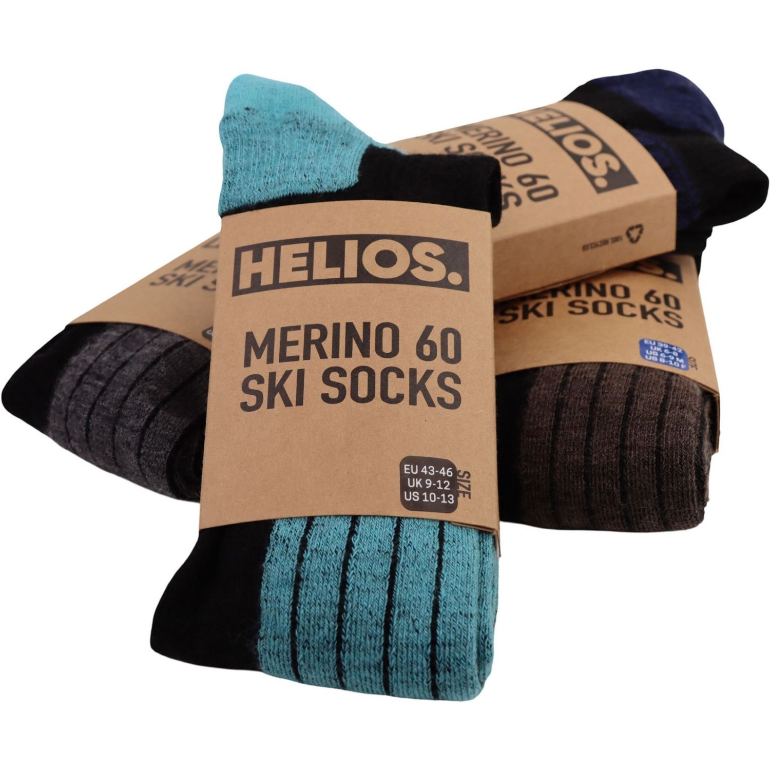Meias de esqui Helios Merino One 60, azul claro