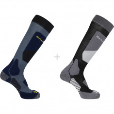 Meias de esqui Salomon S/Access, embalagem com 2 unidades, preto/azul