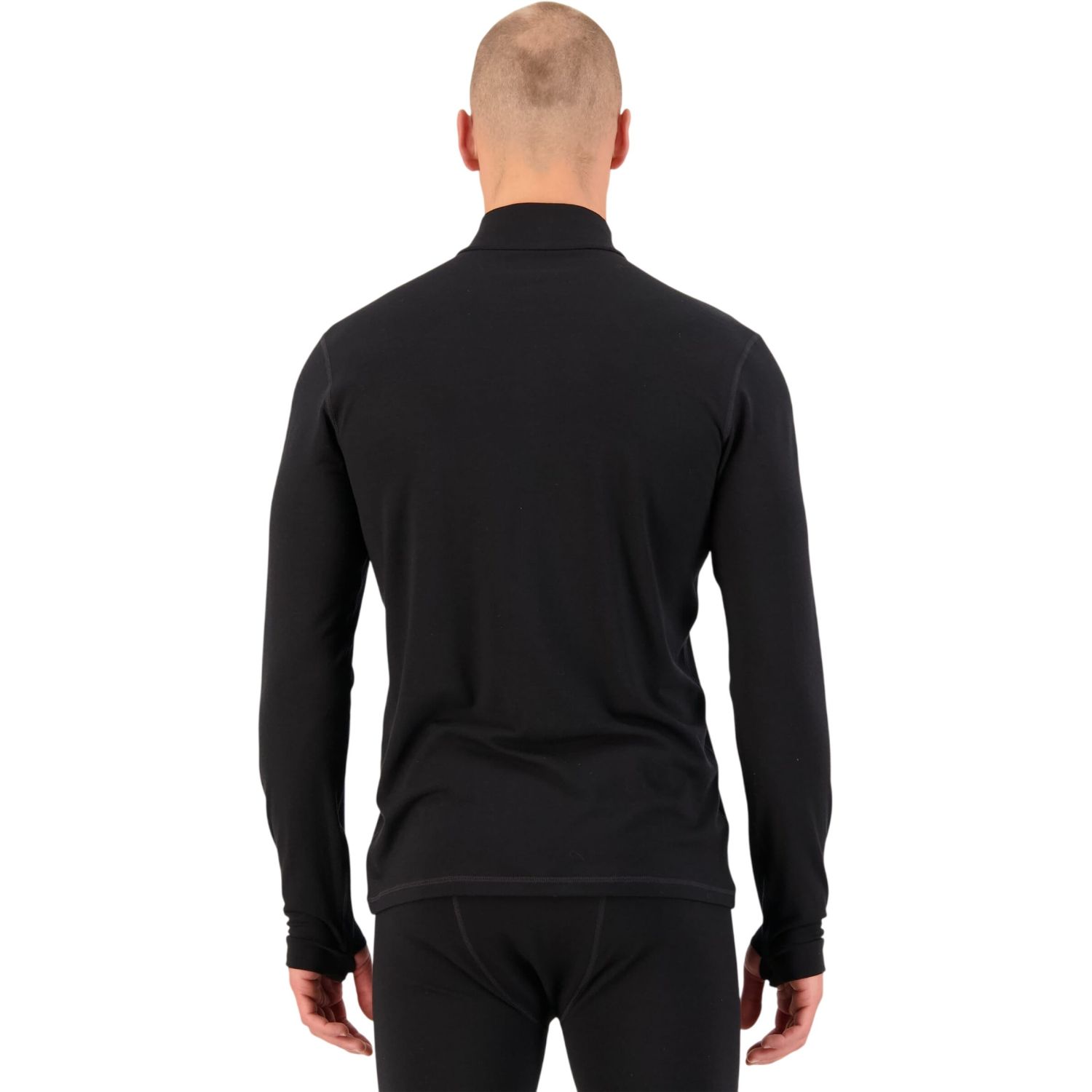 Mons Royale Cascade Merino Base Layer 1/4 Zip, base layer top, men, black