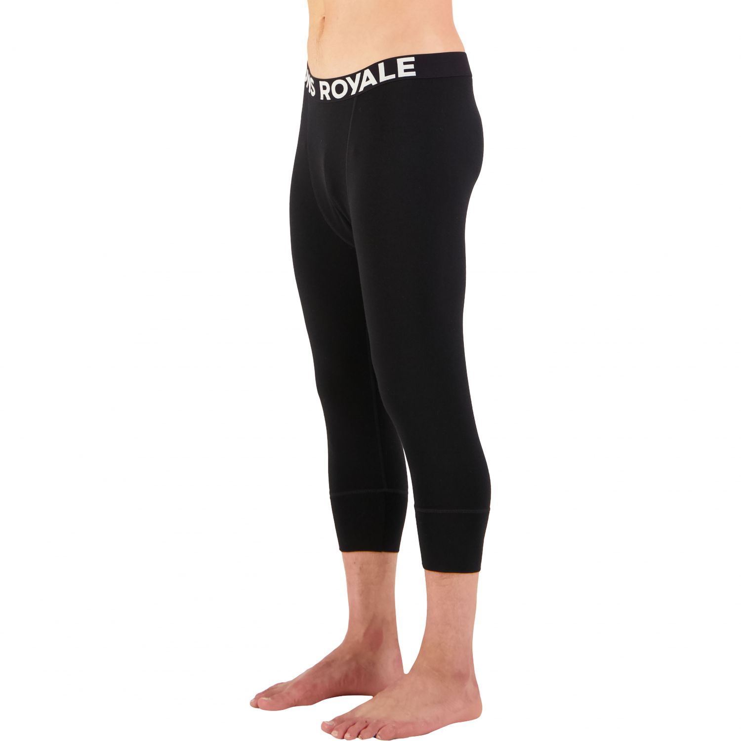 Mons Royale Cascade Merino Base Layer 3/4, cuecas de esqui, masculino, preto