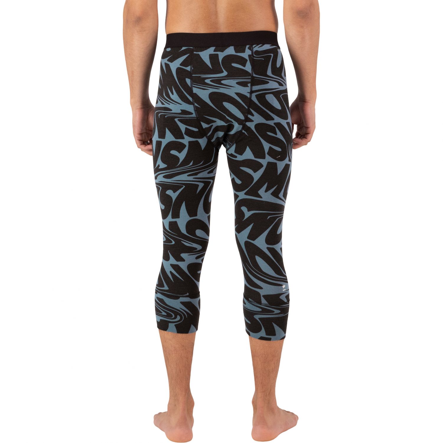 Mons Royale Cascade Merino Base Layer 3/4, base layer pants, men, signal lost goblin blue