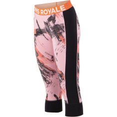 Mons Royale Cascade Merino Base Layer 3/4 Legging, skiundertøj, dame, lyserød/sort