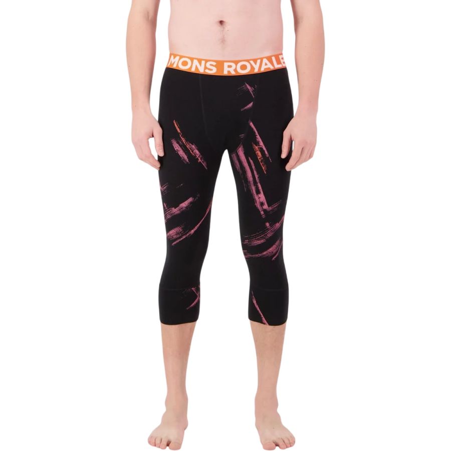 Mons Royale Cascade Merino Base Layer 3/4 Legging, spodky na lyže, pánské, airbrush