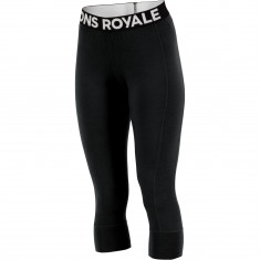 Mons Royale Cascade Merino Base Layer 3/4, lyžiarske spodky, ženy, čierna