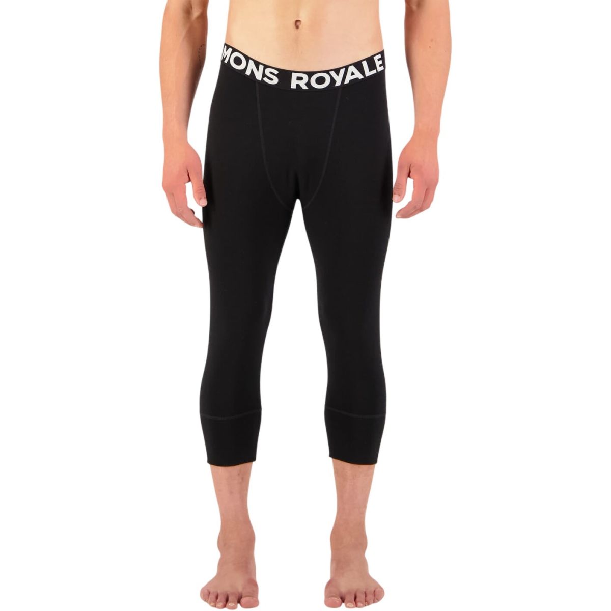 Mons Royale Cascade Merino Base Layer 3/4, mallas térmicas, hombre, negro
