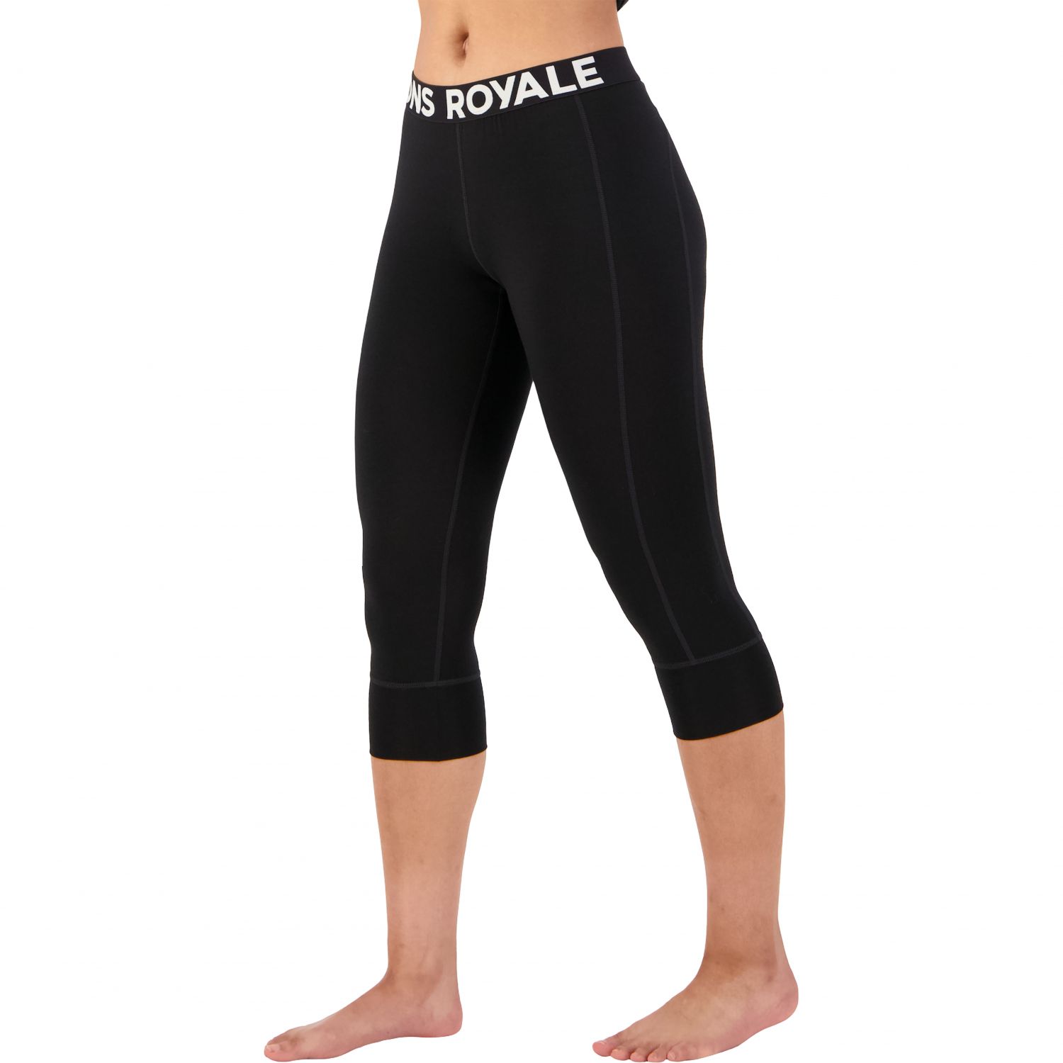 Mons Royale Cascade Merino Base Layer 3/4, mallas térmicas, mujer, negro