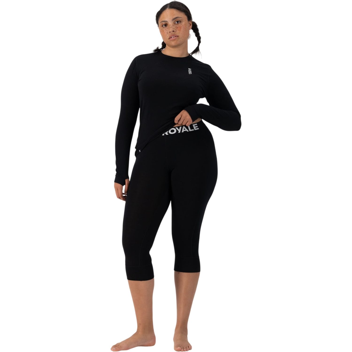 Mons Royale Cascade Merino Base Layer 3/4, Underställsbyxor, Dam, Svart