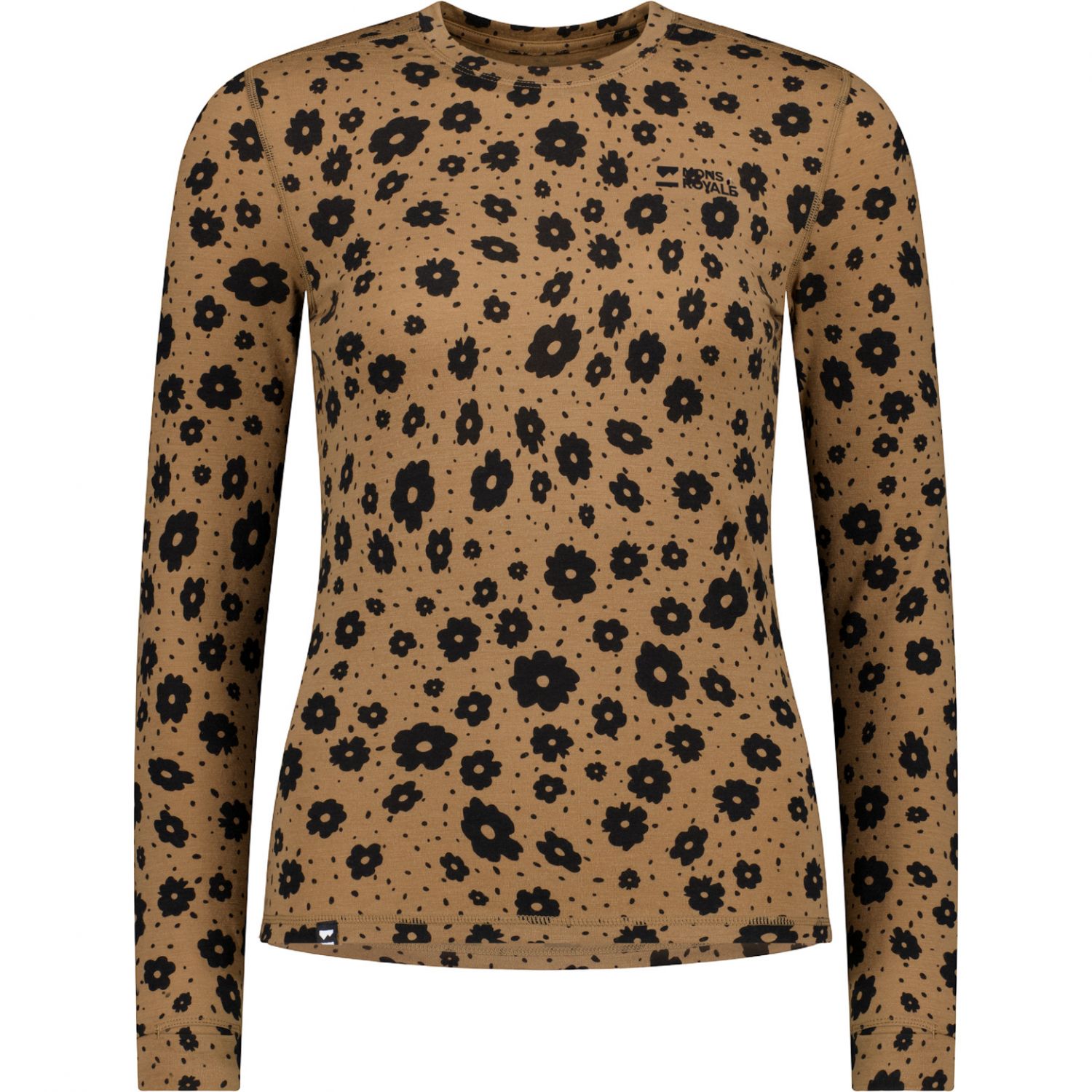 Mons Royale Cascade Merino Base Layer, haut thermique, femme, marron