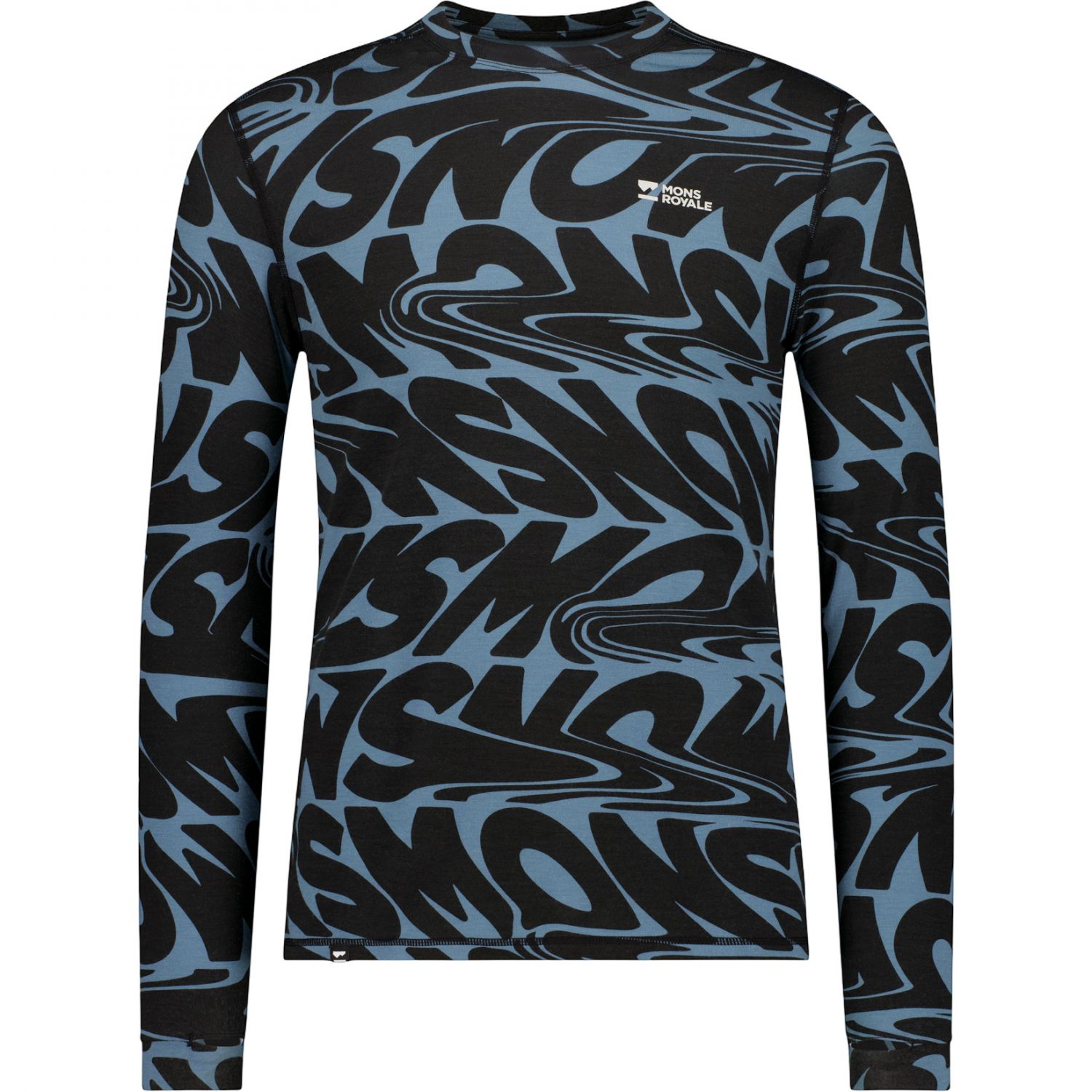 Mons Royale Cascade Merino Base Layer, haut thermique, homme, bleu