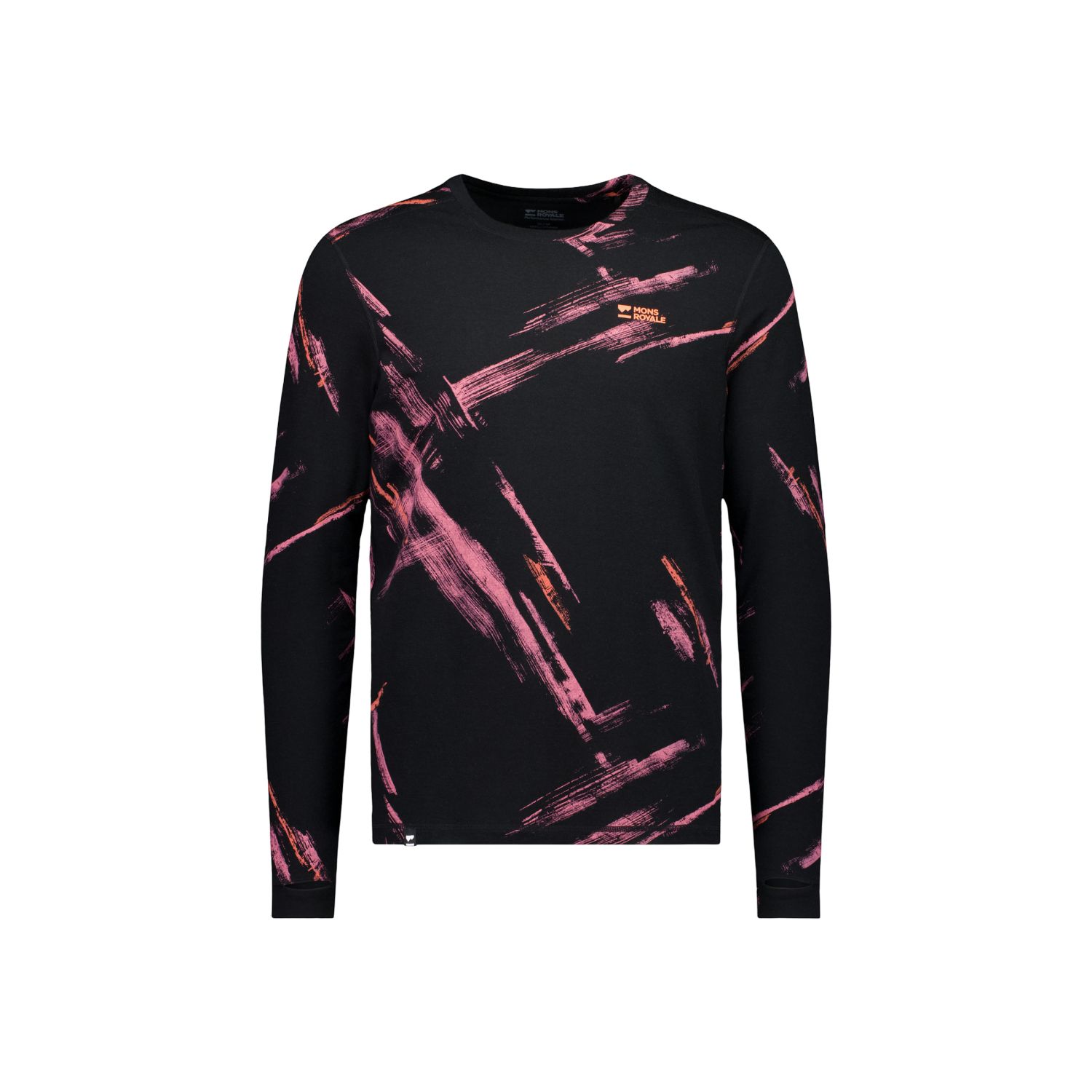 Mons Royale Cascade Merino Base Layer Long Sleeve, skiundertrøje, herre, airbrush