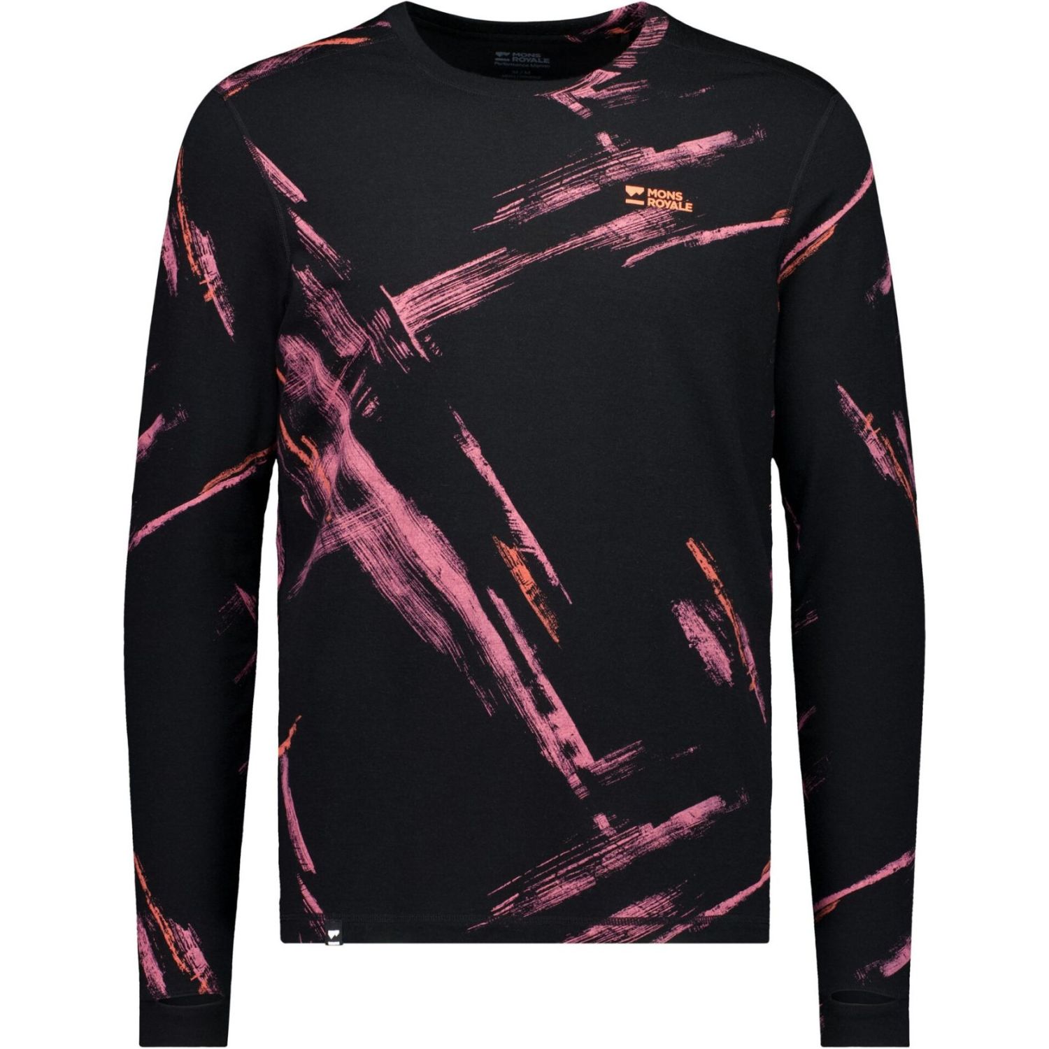Mons Royale Cascade Merino Base Layer Long Sleeve, Skiunterhemd, Herren, airbrush