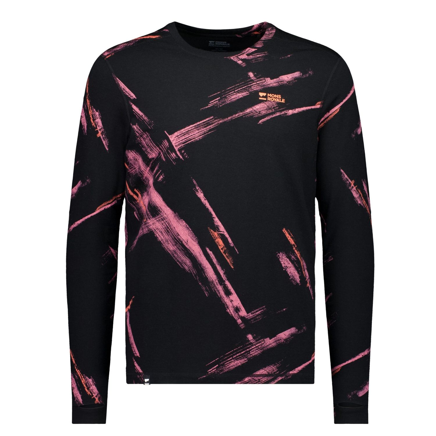 Mons Royale Cascade Merino Base Layer Long Sleeve, Undertrøye, Herre, Airbrush