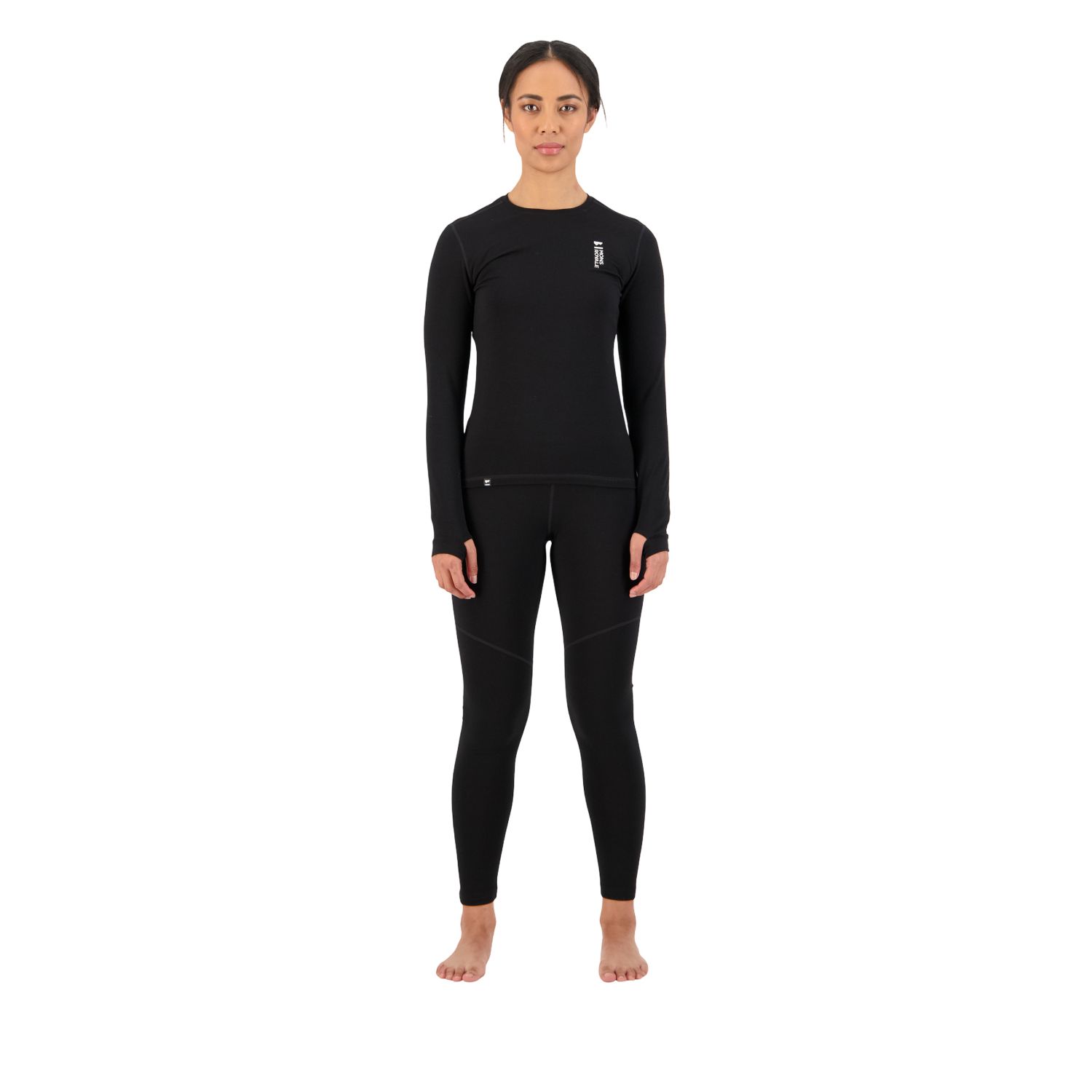 Mons Royale Cascade Merino Base Layer Longs, Undertrøye, Dame, Black