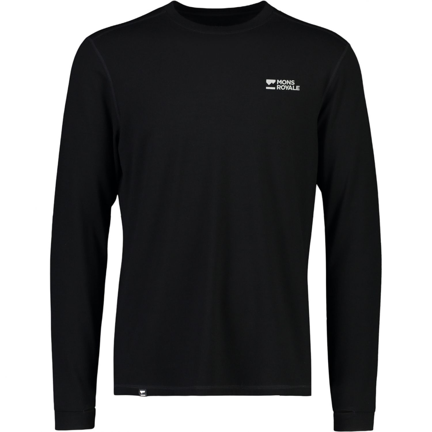 Mons Royale Cascade Merino Base Layer, pánske lyžiarske spodné tričko, čierna