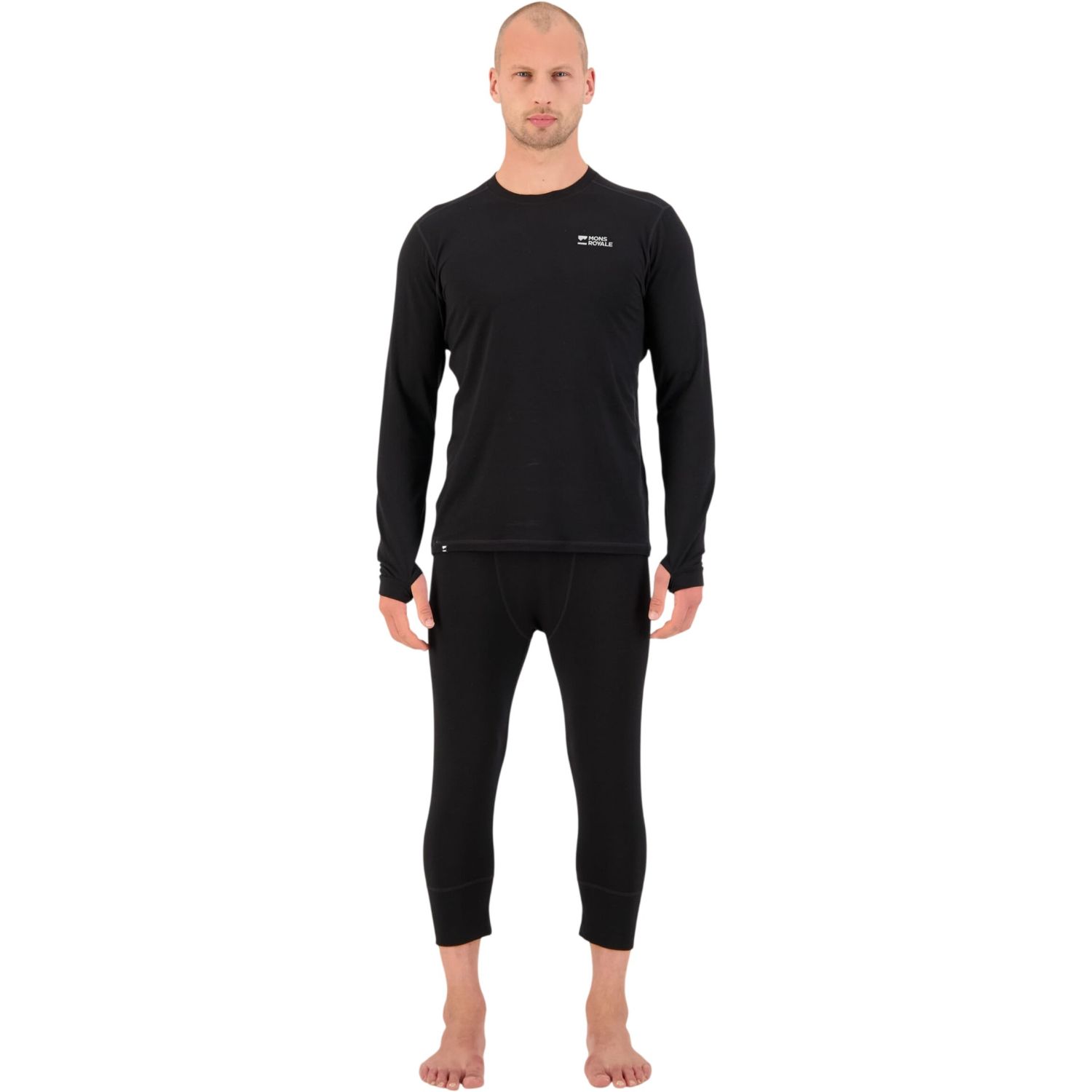 Mons Royale Cascade Merino Base Layer, skiundertrøje, herre, sort