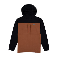 Mons Royale Offgrid Merino Fleece 1/2 Zip Long Sleeve, Fleecejacke, Herren, braun/schwarz