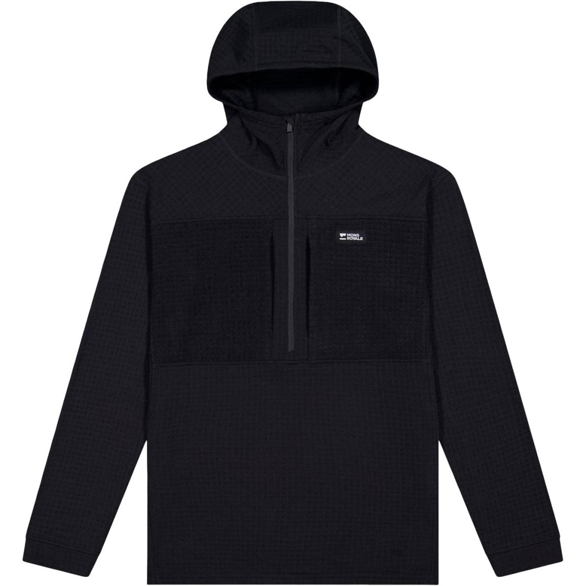 Mons Royale Offgrid Merino Fleece 1/2 Zip Long Sleeve, fleecepaita, miesten, musta