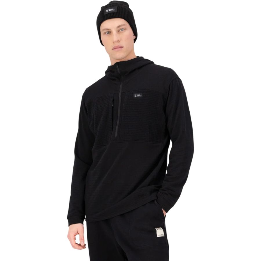 Mons Royale Offgrid Merino Fleece 1/2 Zip Long Sleeve, Fleecetröja, Herr, Svart