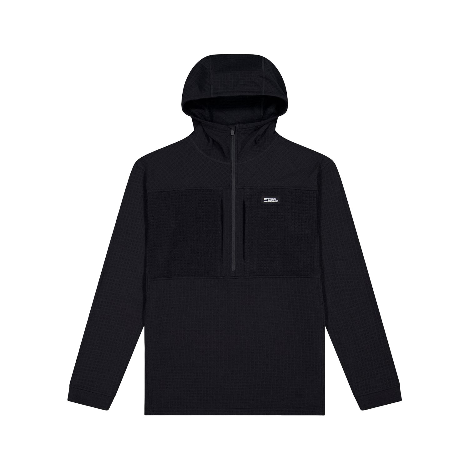 Mons Royale Offgrid Merino Fleece 1/2 Zip Long Sleeve, fleecová mikina, pánská, ?erná