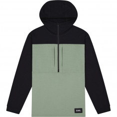 Mons Royale Offgrid Merino Fleece 1/2 Zip, pulóver, férfi, zöld/fekete