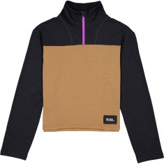 Mons Royale Offgrid Merino Fleece 1/2 Zip, pulóver, n?i, fekete/barna