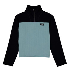 Mons Royale Offgrid Merino Fleece Long Sleeve, fleece jacket, women, blue/black